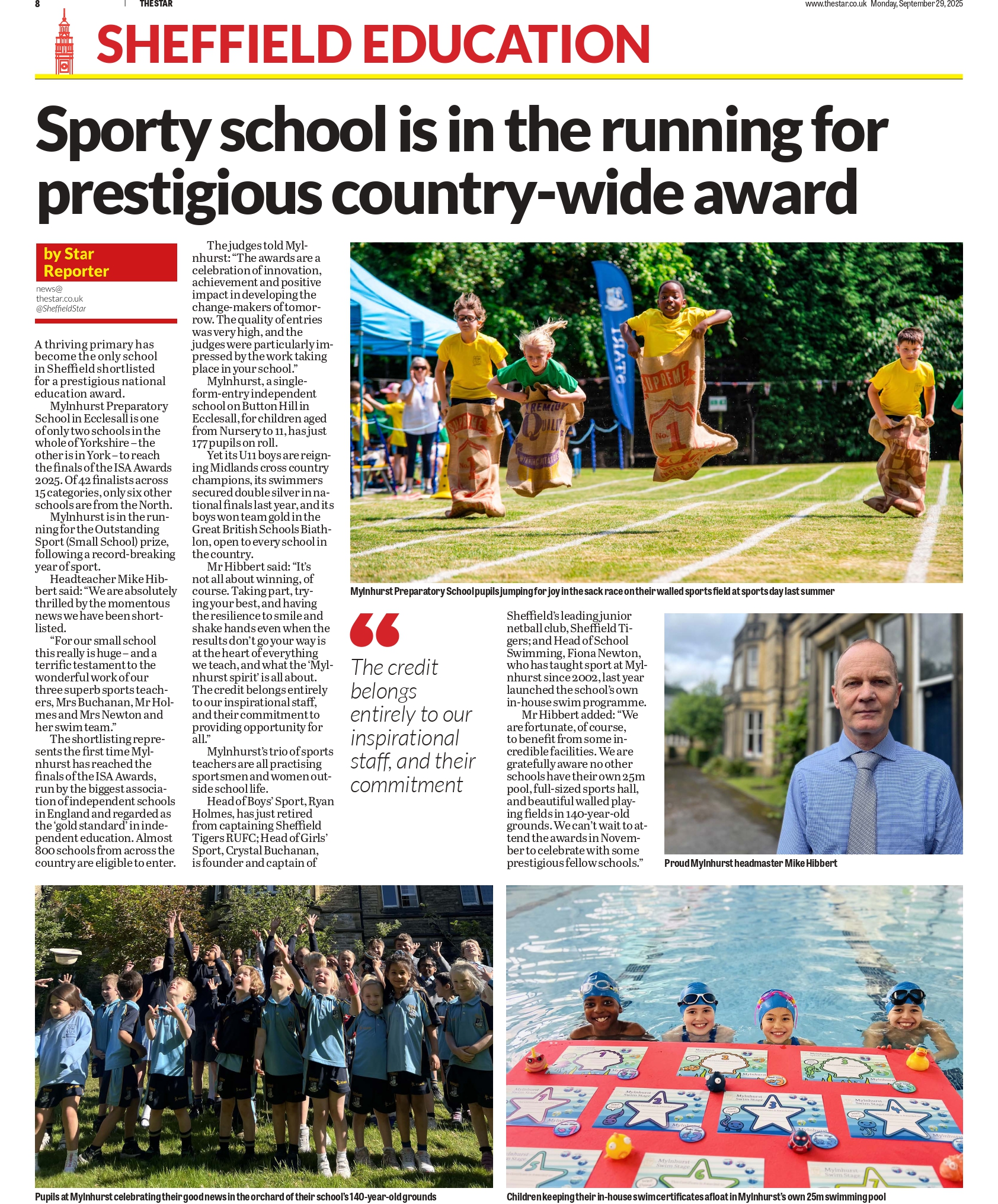 Hold the front page! Mylnhurst School is in the news